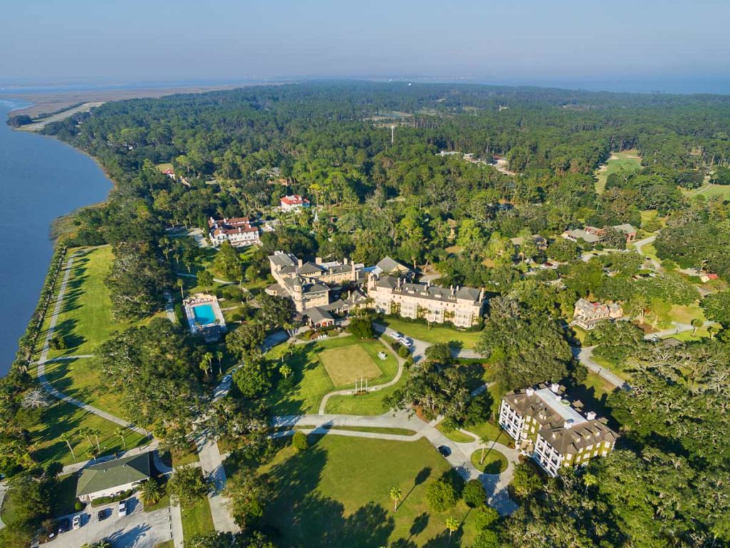 Jekyll Island Club exterior Aerial